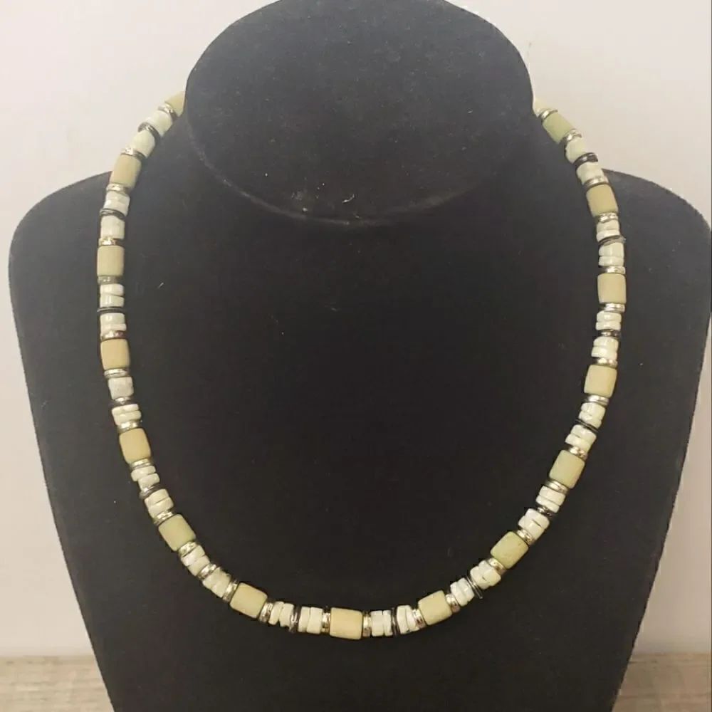 BEADED Wood & Stone Beach-Style Necklace